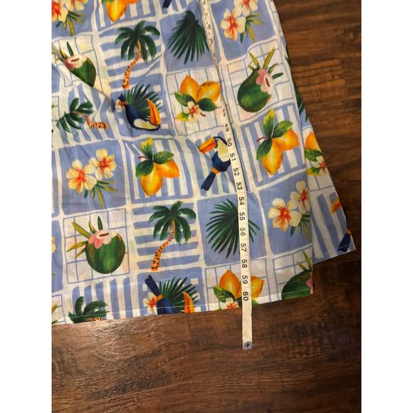 TRUE DESTINATIONS Tropical Toucan Print Tie Strap Midi Sundress Vacation Size XL - Picture 8 of 9